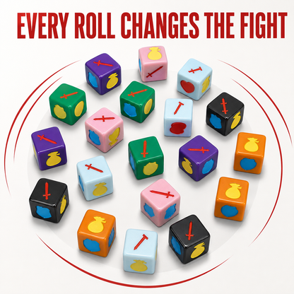 Ultimate Dice Fights Bundle – 2-Player Strategy Game with Heal or Steal Set & Battle Mat