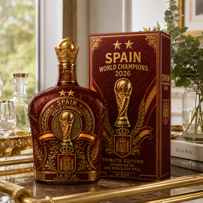 Spain Second Star World Champions 2026 Whiskey Bottle