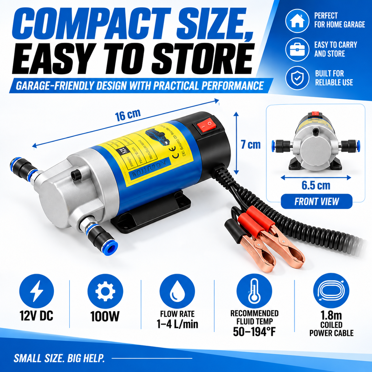 Portable 12 Volt Oil Change Pump | Universal Vehicle Compatibility