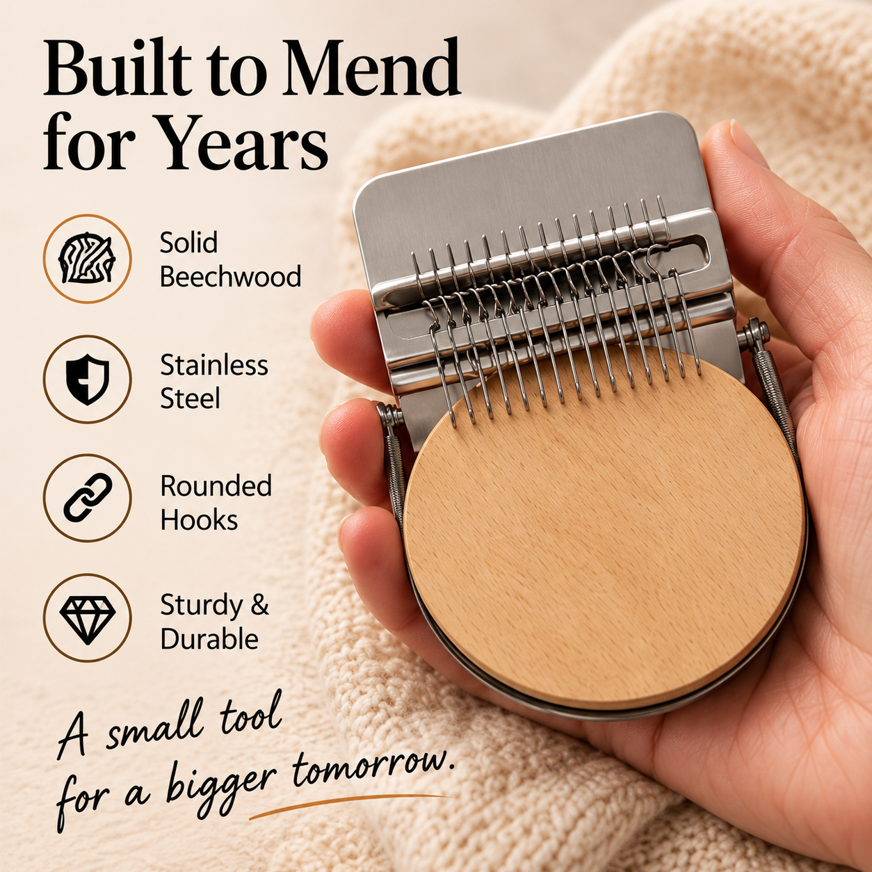 Visible mending loom construction