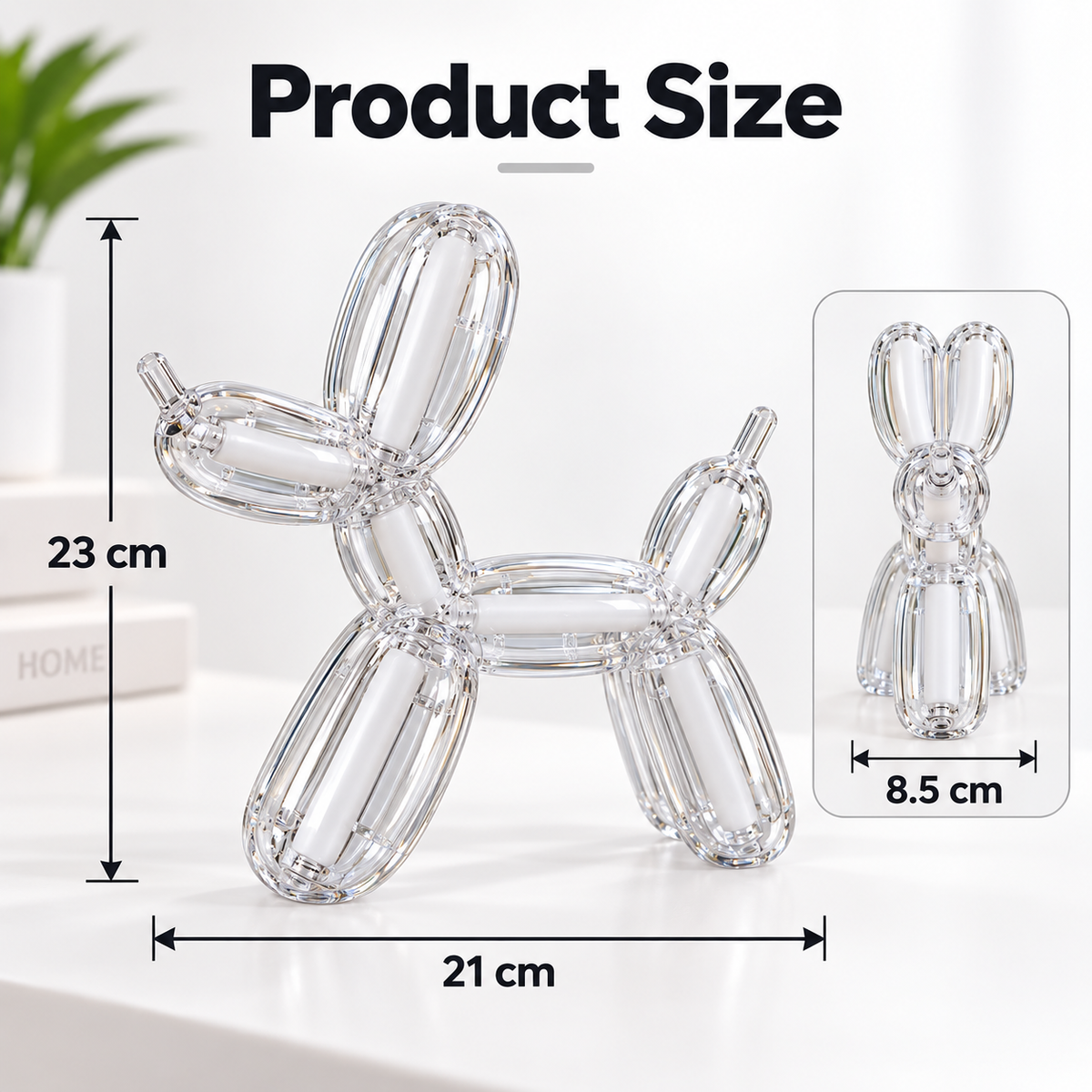 Glow Pup 23 by 21 by 8.5 centimeter size