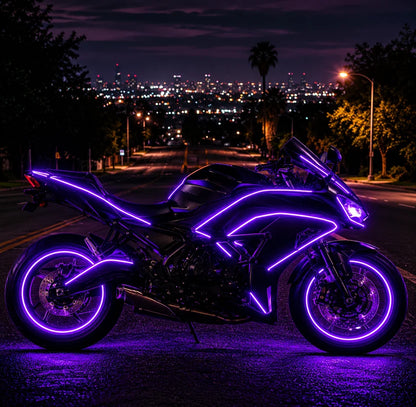 Motorcycle RGBIC Glow Kit – 5000+ Colors, Music Sync & App Control