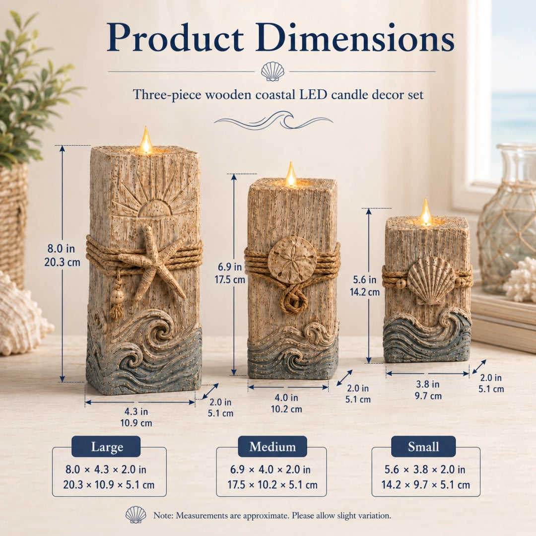 Coastal Glow LED Candle Set