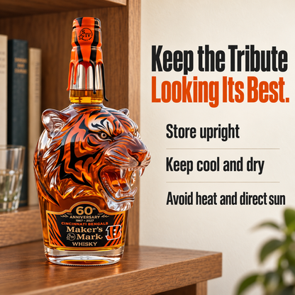 The BENGALS×Maker's Mark 60TH ANNIVERSARY Special Edition Bourbon Bottle
