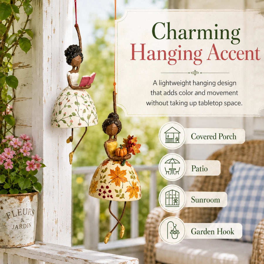 Flower Lady hanging in a bright enclosed porch