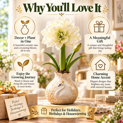 Grow Your Own Amaryllis – Blooming Gift Pot with Decorative Animal Vase