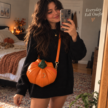 🎁 Pumpkin Crossbody Purse – Cute Halloween & Fall Handbag