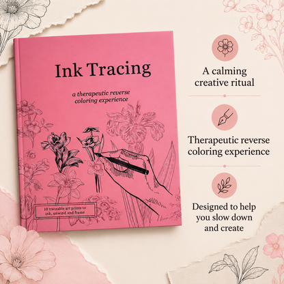 Beginner-Friendly 💕 Ink Tracing – A Relaxing Reverse Coloring Experience