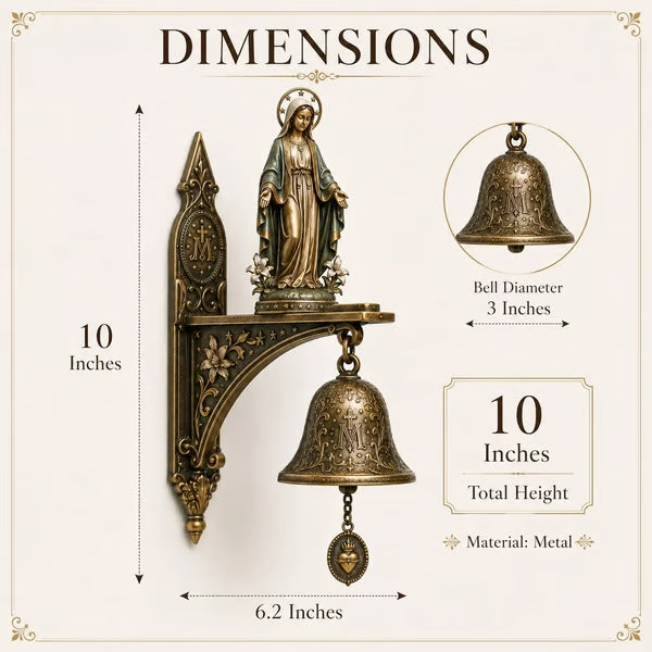 Vintage Virgin Mary Porch Blessing Bell