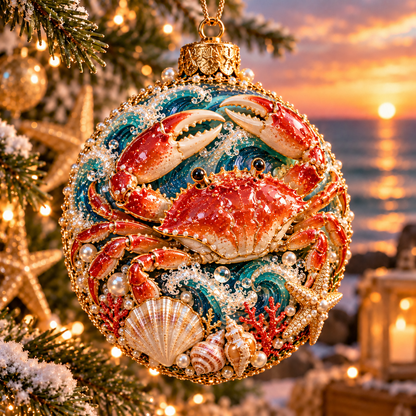 🌊🎄 Coastal Christmas Ocean Legends™ – 3D Marine Life Ornament Collection