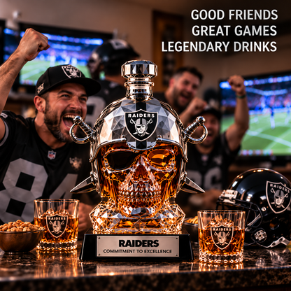 💀🏈 Gridiron Warrior Skull Whiskey Decanter