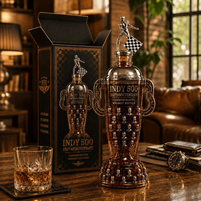 Indy 500 110th Anniversary Borg-Warner Trophy Whiskey Bottle