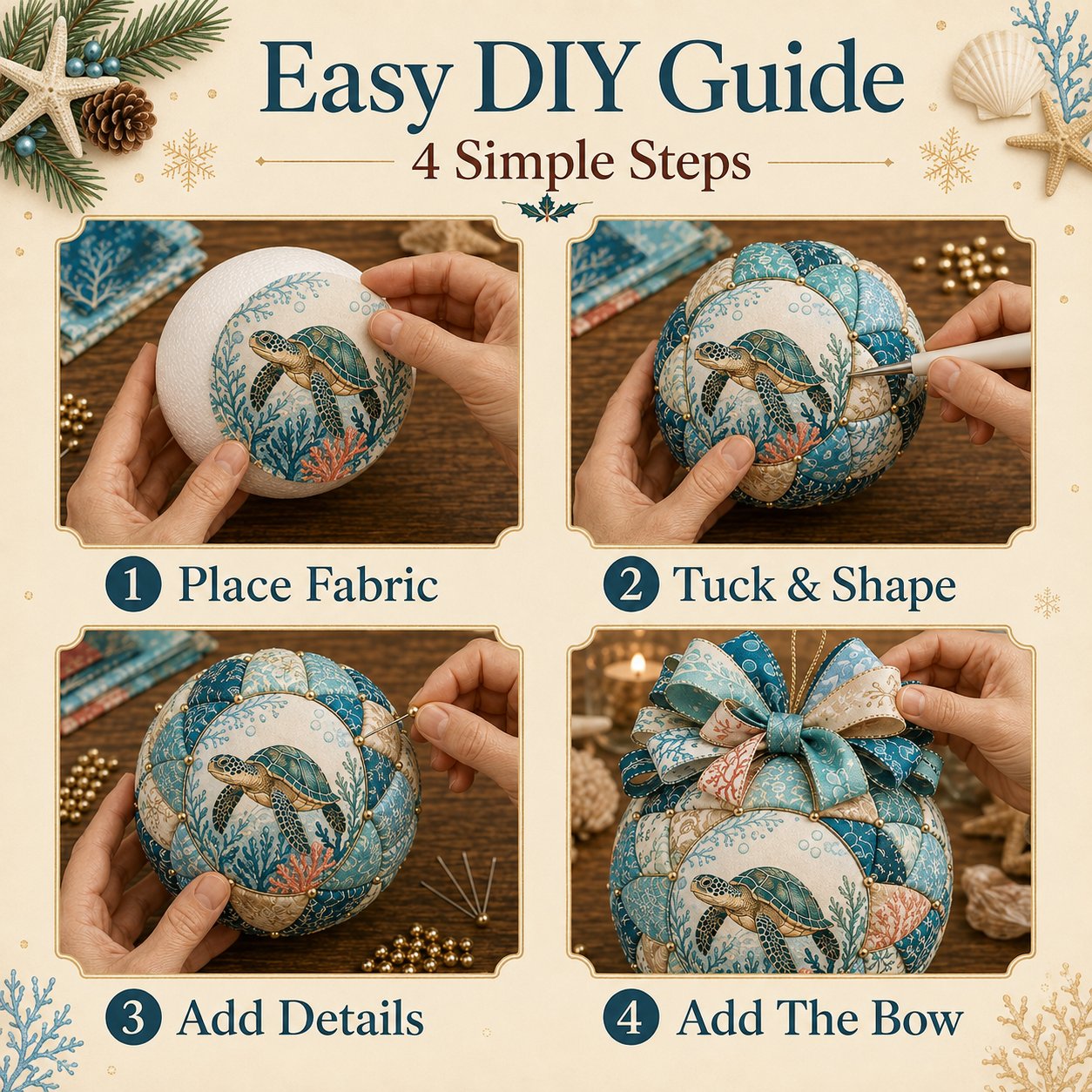 🌊 Ocean Treasures Patchwork Ornament DIY Kit