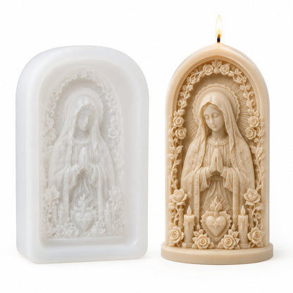 ⏳ Last Day 49% OFF ✝️ 2-Piece Good Shepherd Jesus 3D Candle Mold Set | Sculpted Cross, Lamb & Floral Relief for Faith-Inspired Handmade Candles 🕯️✨