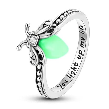 🔥Firefly Glow Ring S925 Silver – ✨Luminous Nature-Inspired Zircon Ring for Women | Cute Night Glow Jewelry Gift for Her