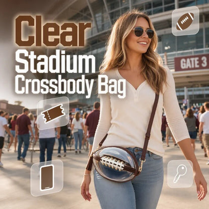 🏈 Clear Football-Shaped Crossbody Bag – Game-Day Style Meets Everyday Convenience