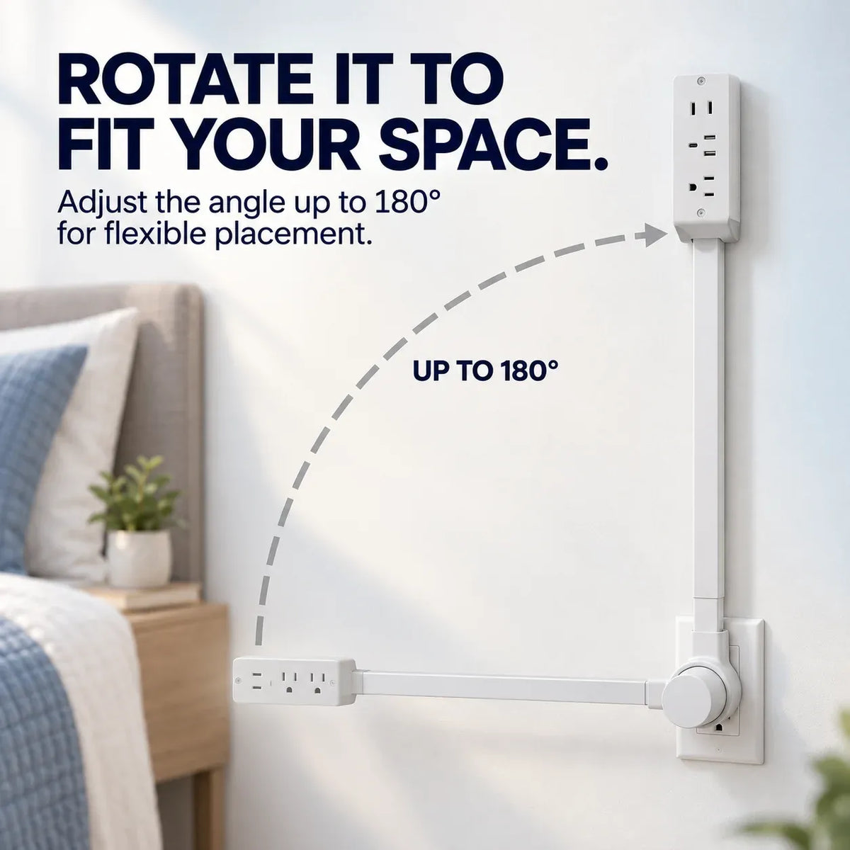 🔌 Rotating Wall Outlet Extender – Bring Hidden Outlets Within Easy Reach