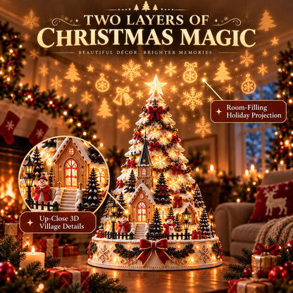 🎄Christmas Village Projection Centerpiece – 4 Themed Villages
