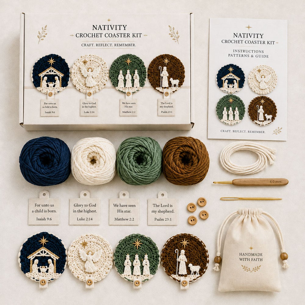 Nativity Crochet Coaster DIY Kit