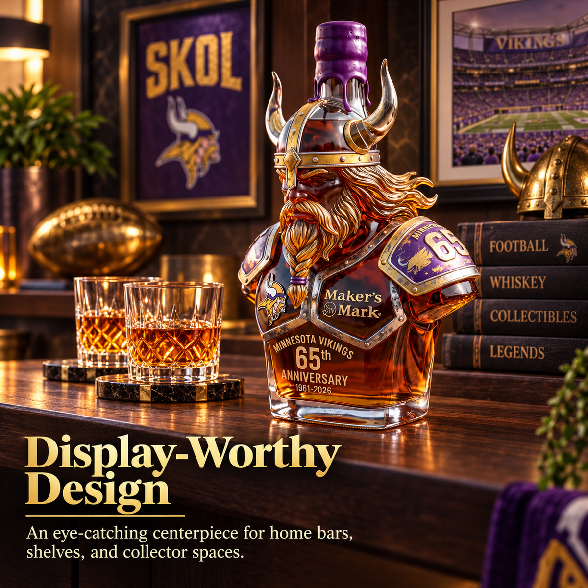 'God of War of the North' 3D Bust-Shaped Whiskey Bottle