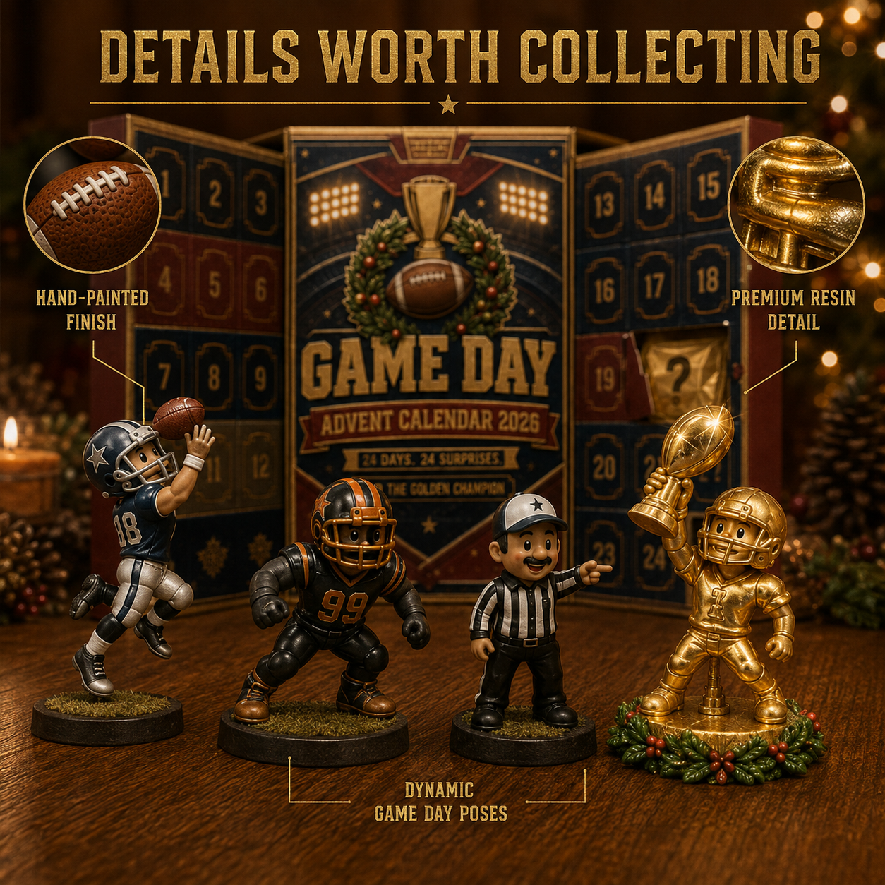 🏈 Game Day Football Advent Calendar 2026 – 24 Collectible Surprises & Hidden Golden Champion