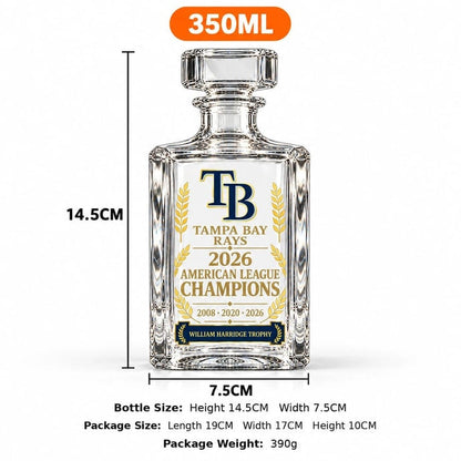 Tampa Bay Rays 2026 American League Champions Collectible Decanter – 2008 · 2020 · 2026