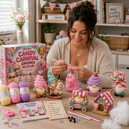 🧶💕 Cozy Gnome Crochet Starter Kit – All-in-One DIY Set with Video Guidance