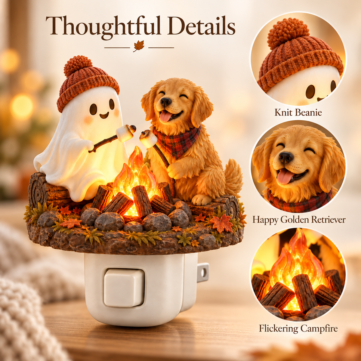 Campfire Companions™ Flickering Plug-In Night Light