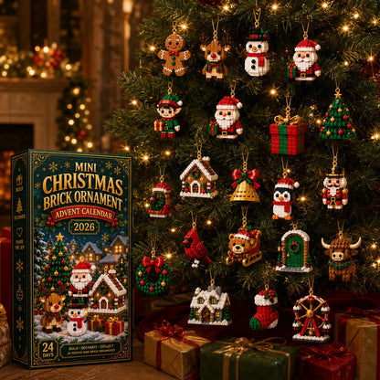 🎄🧱 Build & Hang Christmas Countdown – 24 Mini Holiday Brick Ornaments