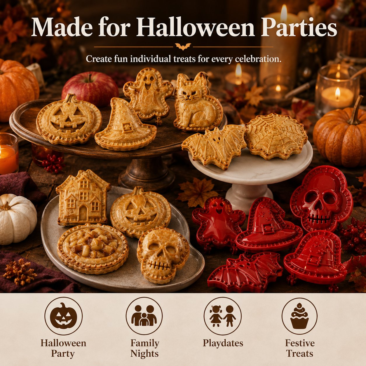 8-Piece Halloween Mini Hand Pie Mold Set