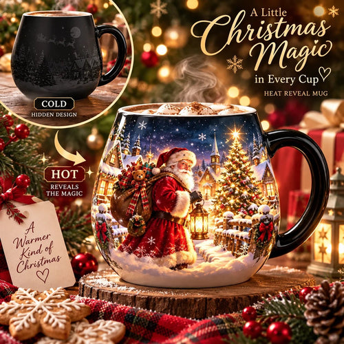 ⏳ Letzter Tag: 49 % Rabatt – 🎄 Weihnachtszauber-Tasse mit Thermo-Effekt | 350 ml Farbwechsel-Tasse „Weihnachtsdorf“ ☕