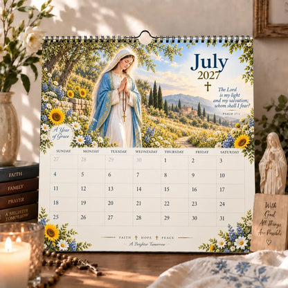 2027 Blessed Mother Wall Calendar – A Year of Grace, Hope & Prayer | Virgin Mary Christian Faith Calendar