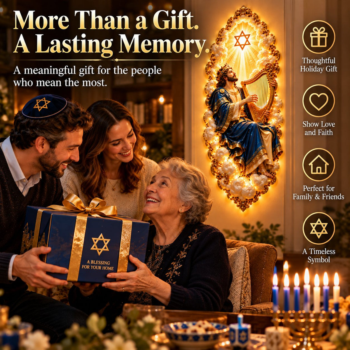 Jewish Heritage Illuminated Wall Art – High Priest Inspired Design