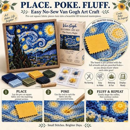 🎨🖼️ Van Gogh 3D Fabric Art Kit | Create Your Own Textured Masterpiece(📦Buy 2 Free Shipping)