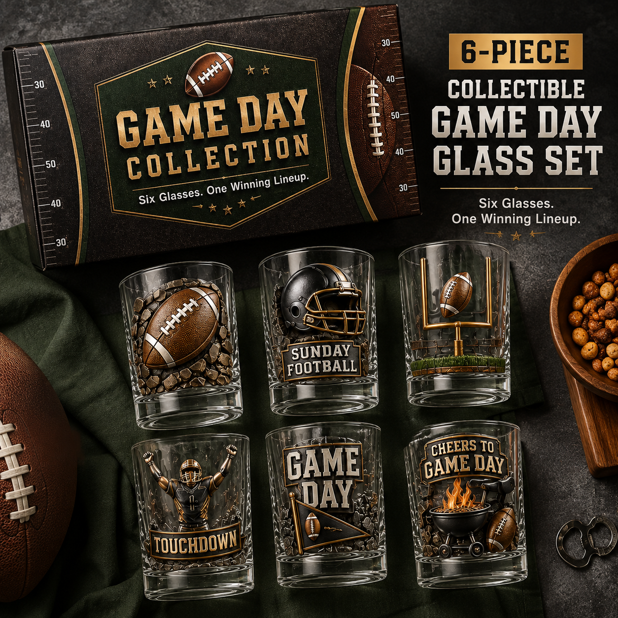 🏈 Game Day 3D Collector Glass Set