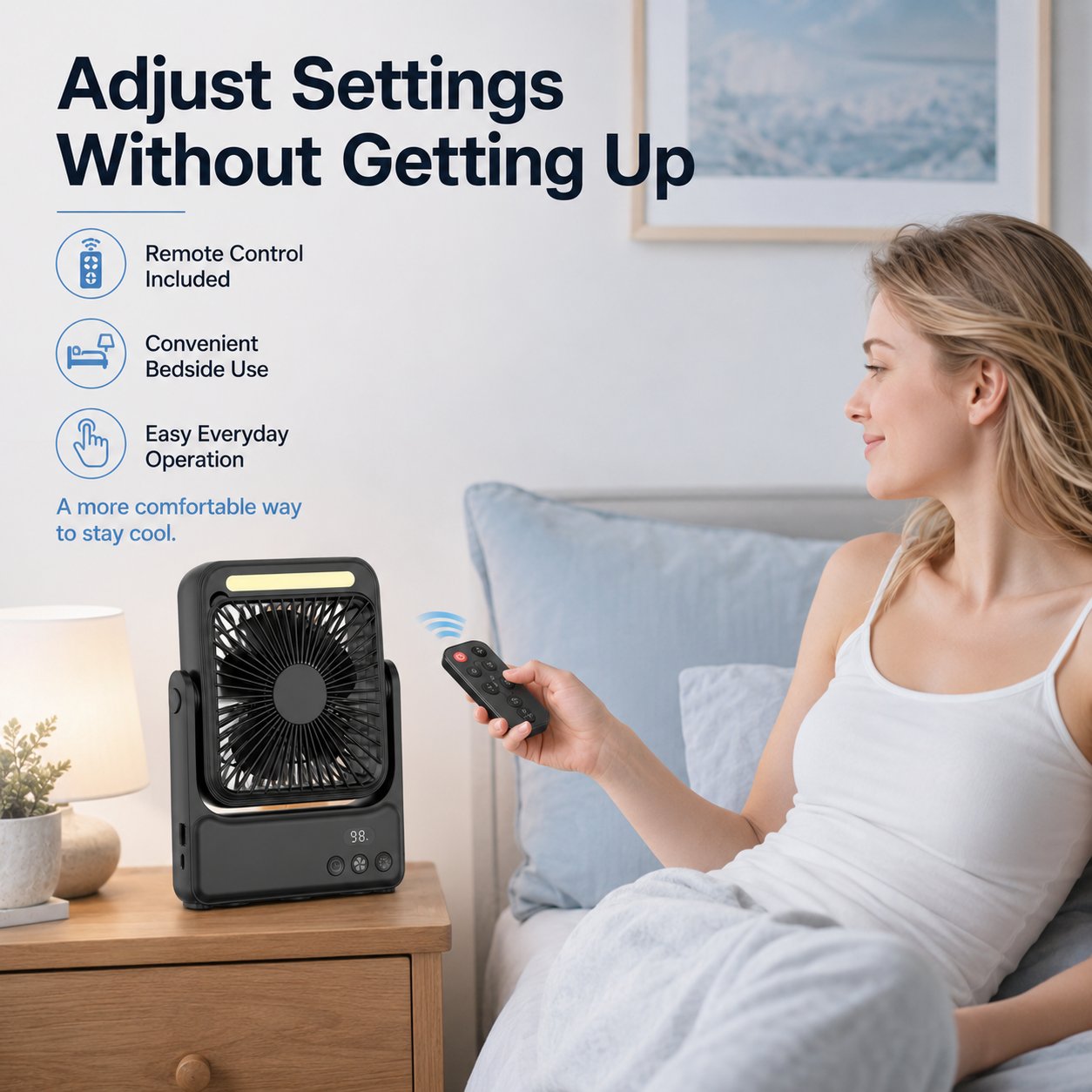 ⚡50% OFF TODAY🧲Rechargeable Magnetic Portable Fan With Light 🧊& Remote Control