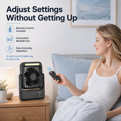 ⚡50% OFF TODAY🧲Rechargeable Magnetic Portable Fan With Light 🧊& Remote Control