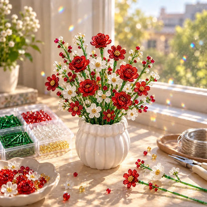 DIY Beaded Wildflower Bouquet Kit – Handmade Crystal Flower Craft Set