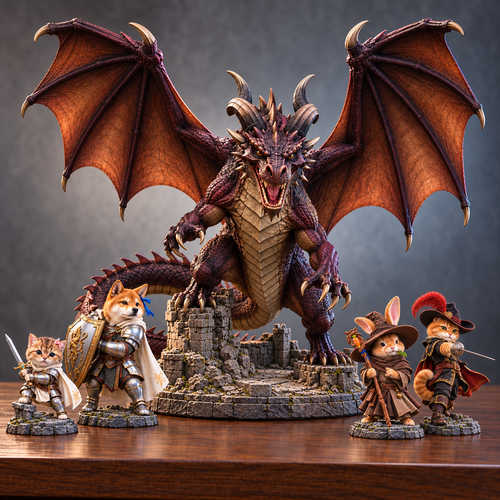⚔️ Brave Paws – Fantasy Animal Figurines