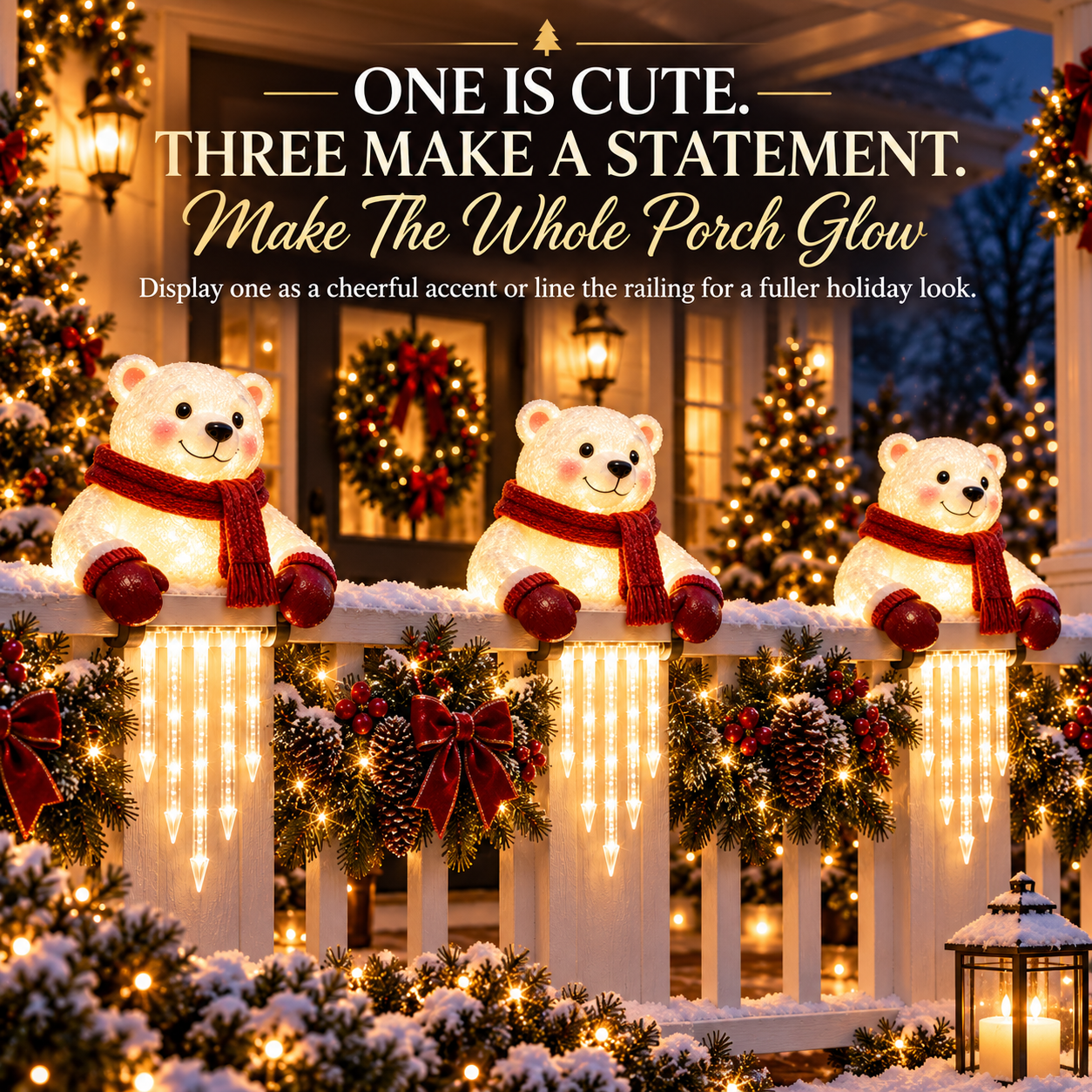 🐻🎄 Winter Light Cute Bear Icicle Light