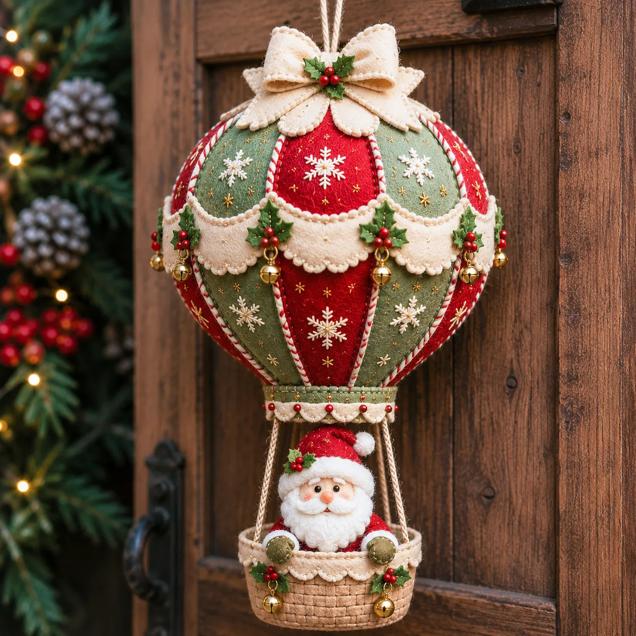 Christmas Santa hot air balloon hanging decoration