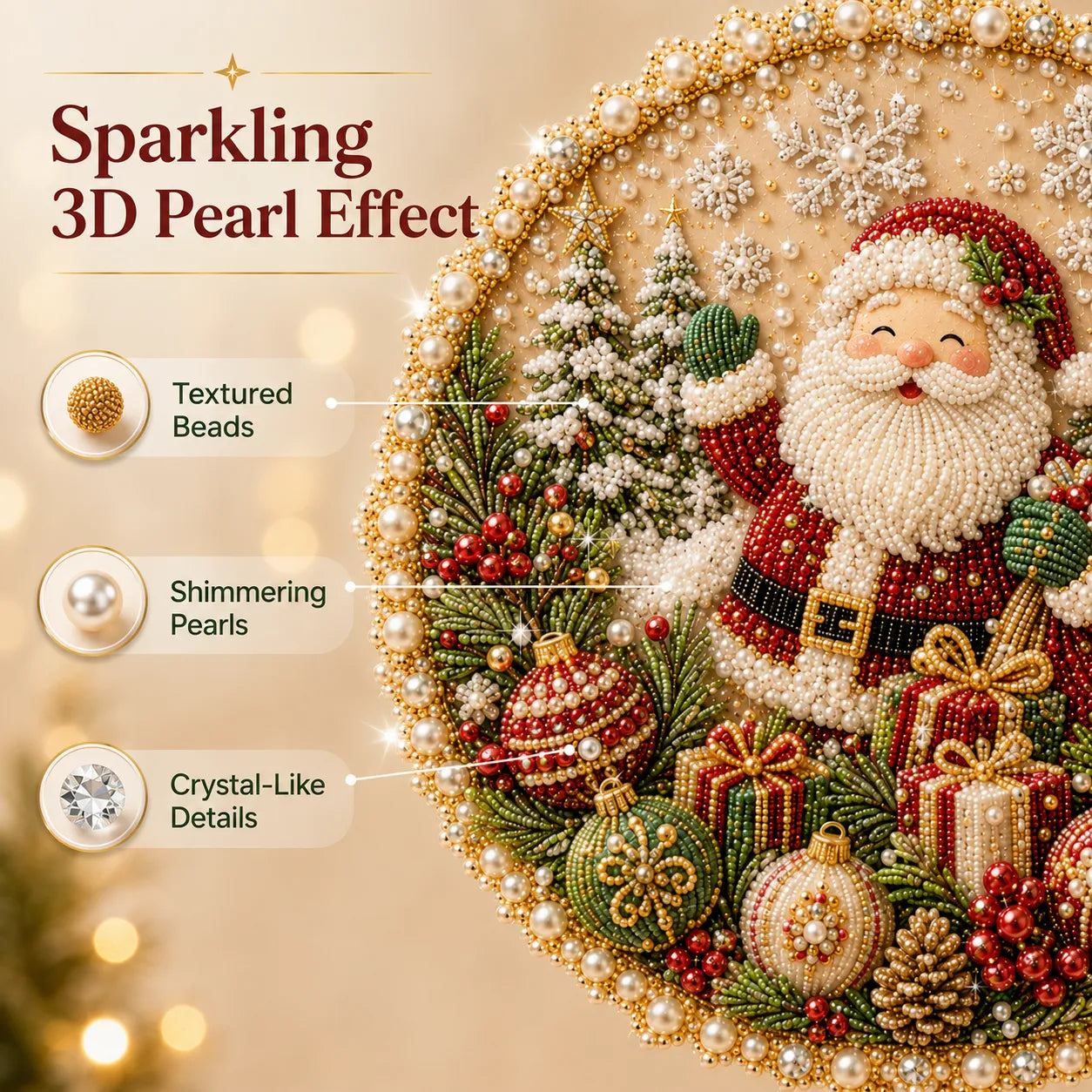 🌸🌻🍂🎄 LAST DAY 49% OFF – ✨ Four Seasons & Holiday Pearl Art Hanging Wreath Kit | Luxury Flocked Canvas with Scratch-Resistant Non-Fading Pearl Beads DIY Handmade Seasonal Decor 💎