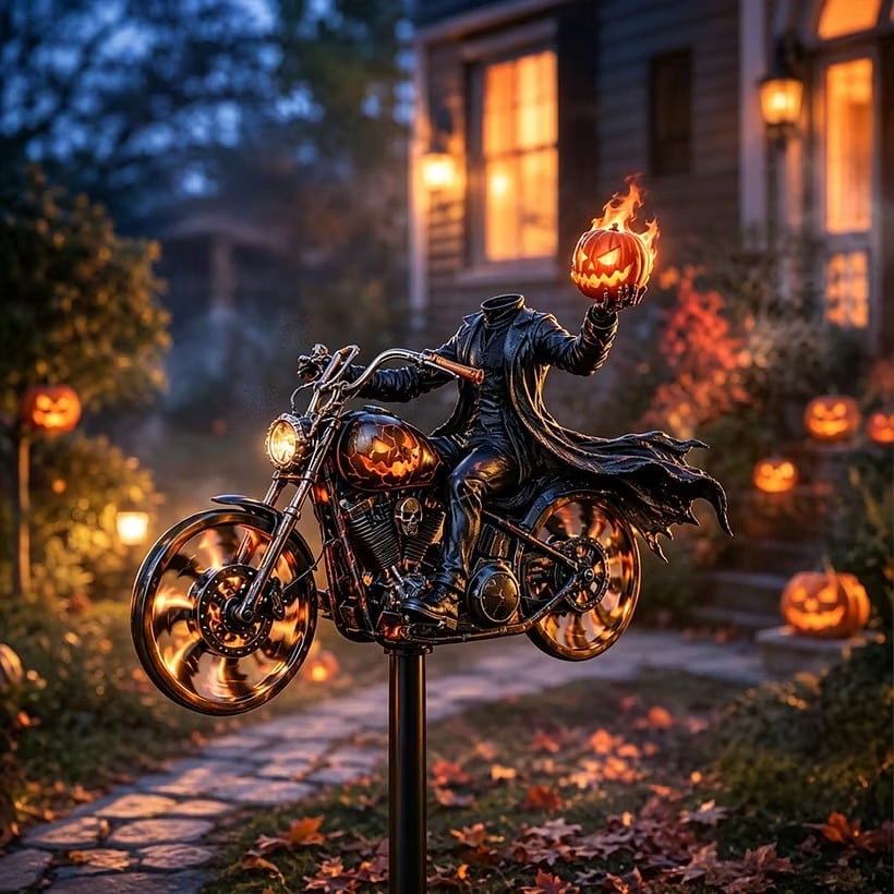 🔥HALLOWEEN MOTORCYCLE-THEMED GARDEN WINDMILL