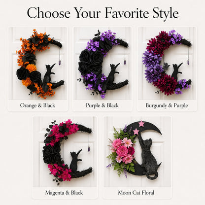 🐈‍⬛🌙Handmade Halloween Cat Wreath
