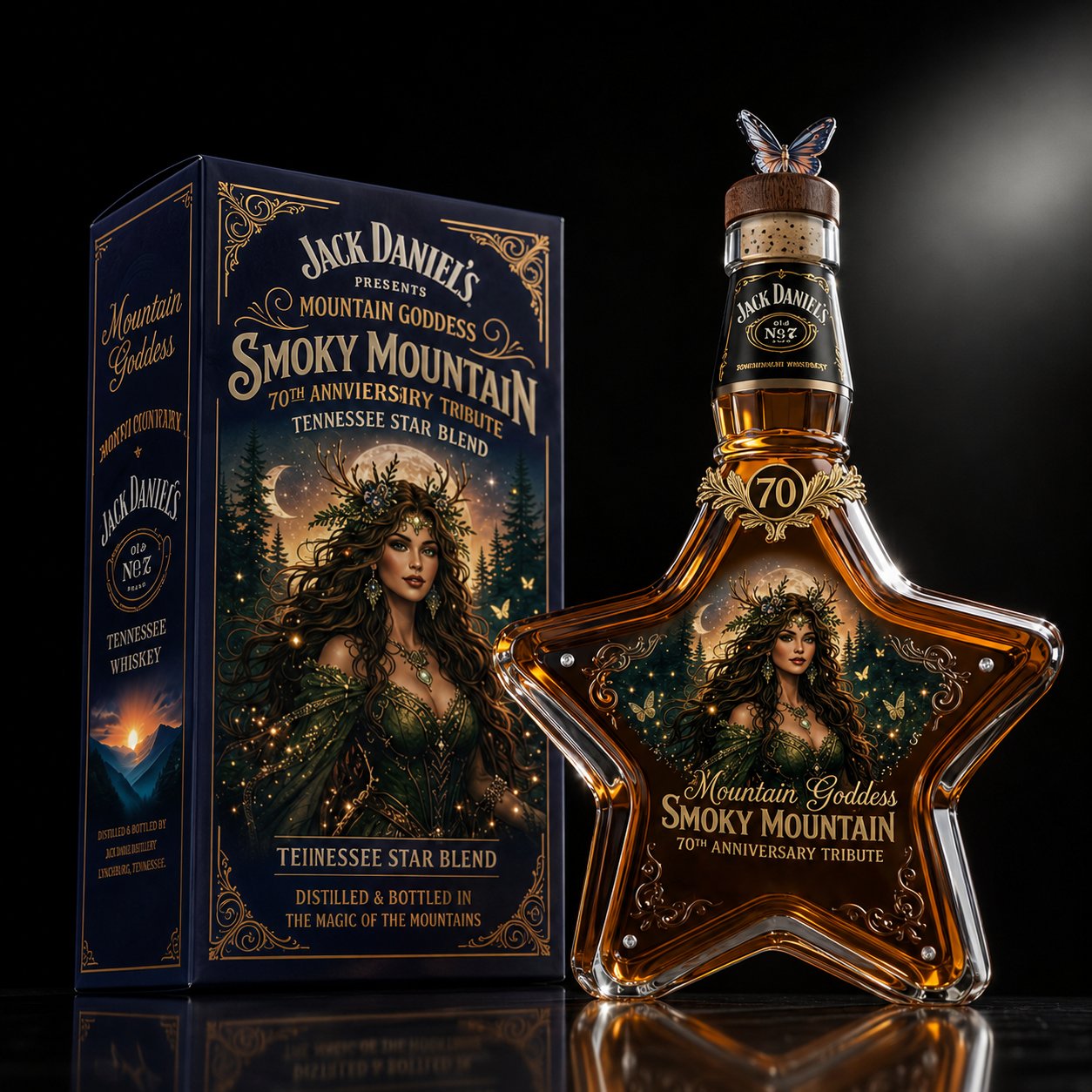 🌄🥃The Mountain Goddess Star-Shaped Decanter: Smoky Mountain Tribute Edition