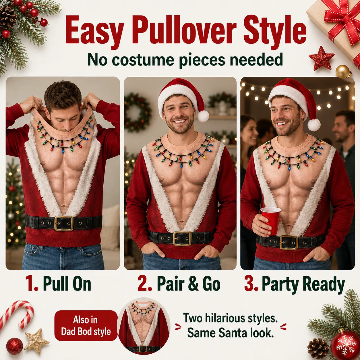 🎅😂 Funny Santa Body Christmas Sweatshirt — Wear the Laughs & Steal the Holiday Show! 🎄🔥