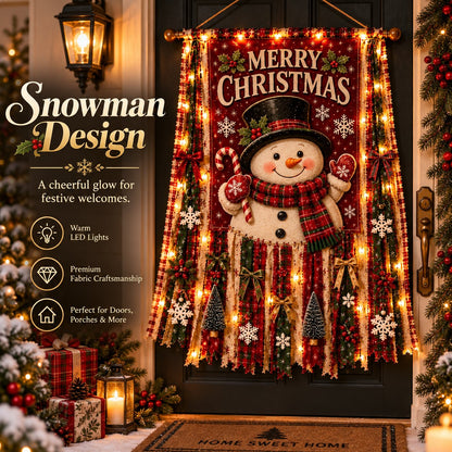 🎄 Beleuchteter Weihnachts-Türbanner – 68,6 × 127 cm, festliche Weihnachtsdekoration für Türen