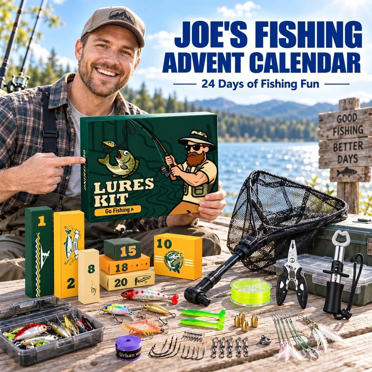 JOE'S FISHING ADVENT CALENDAR -24 Days of Angler's Christmas Advent Calendar🎣