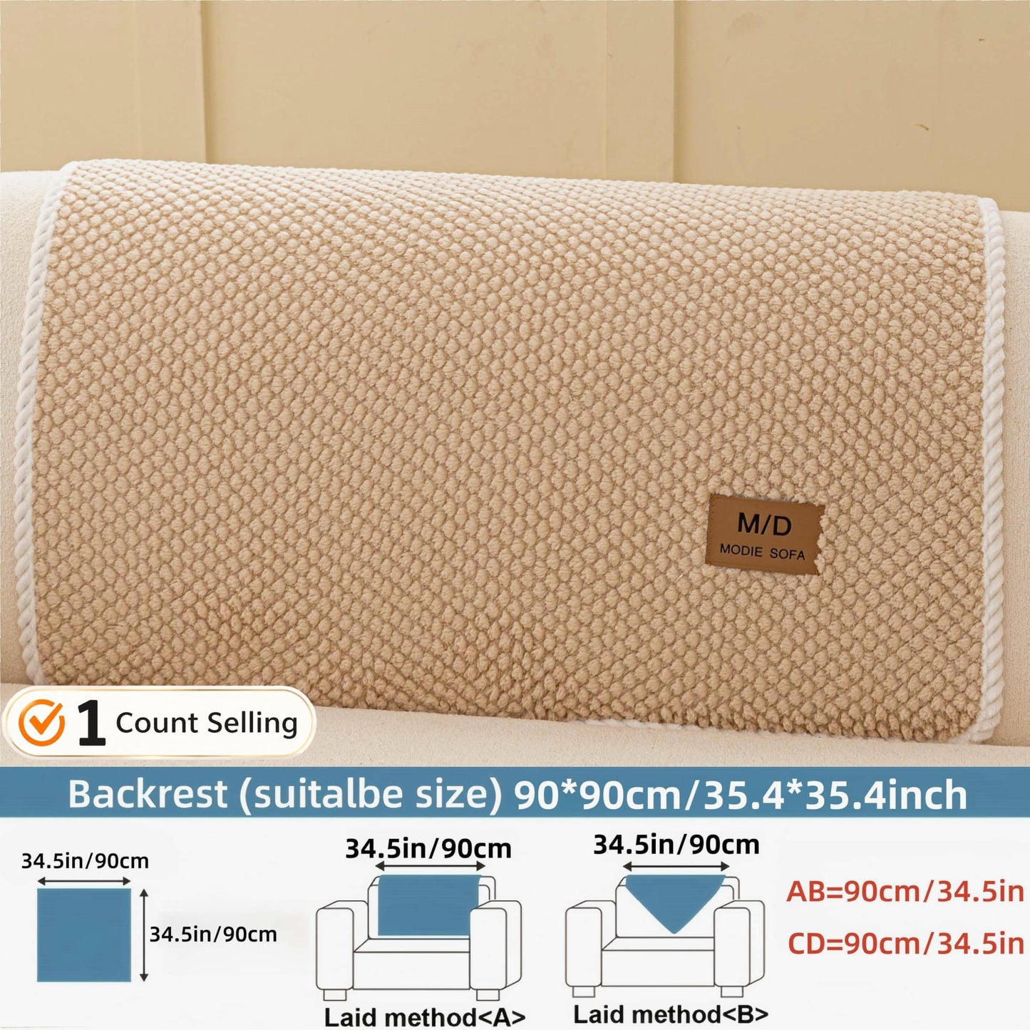Removable Sofa Cover, Non-Slip Polyester