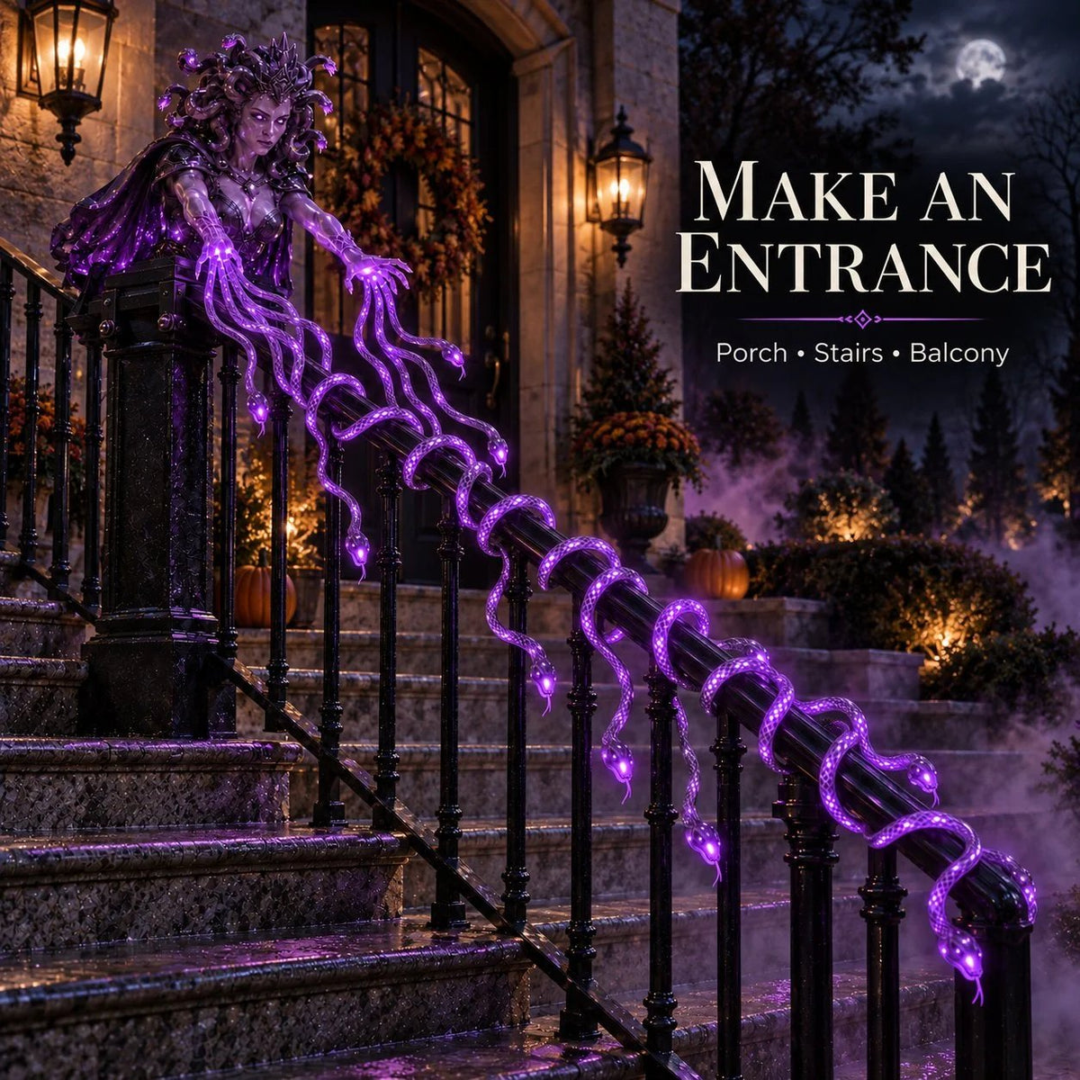 🐍 Medusa Queen Glowing Snake Railing Light